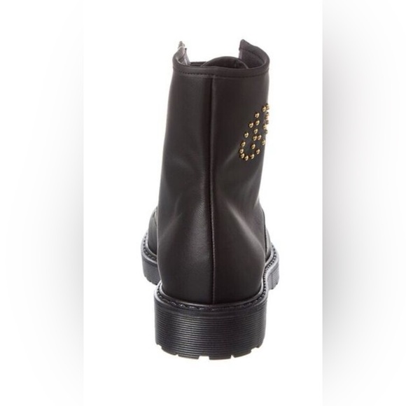 Mario Valentino Marti Leather Lace Combat Leather Ankle  Boot Black New 8.5 - Picture 5 of 13